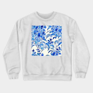 Blue and white chinoiserie flowers Crewneck Sweatshirt